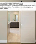 Sliding door with Four Pack Recessed Door Handles Round Hidden Concealed Pulls 2.75 Inch Flush Finger Pulls 304 Stainless Steel