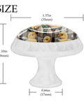 Four Pack White Dresser Knobs With Crystal Glass Accents Cute Flower And Fence Pattern Cabinet Pull Handles 35mm Size