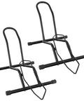 Two Pack Bike Floor Stand For Mountain And Road Bicycles, Fits 20 To 29 Inch Wheels, 23C To 4.0 Inch Wide Tires, Indoor Outdoor Bike Rack, Easy Push On Parking For Front Or Rear Wheel, Black