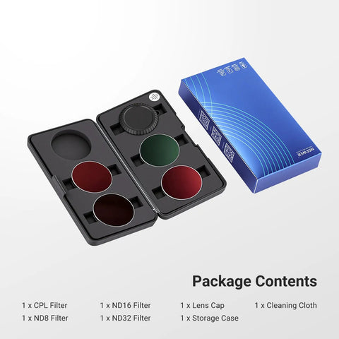 Osmo Action ND Filter Set For 5 Pro 4 And 3 4 Pack Includes ND8 ND16 ND32 Plus CPL Polarizer Snap On Lens Cap Action Camera Accessories
