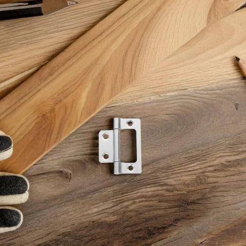 Heavy Duty Stainless Steel Silent Flush Cabinet Door Hinges Set with wood background