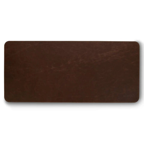 Premium Leather Extended Mouse Pad For Office And Gaming, Large Desk Mat with smooth brown surface and slim profile, 74x33.5 cm
