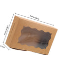 Brown DIY Cookie Boxes With Window 50 Pack Portable Paper Bakery Boxes With Measurements Displayed
