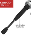 Spincast Reel And Rod Combo, 6-Foot Two-Piece Graphite Rod with Comfortable EVA Handle shown close-up, ready to hit the water.