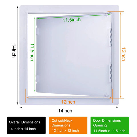 12 By 12 Inch Plumbing Access Panel For Drywall Heavy Duty Reinforced Plastic Hinged Wall And Ceiling Access Door
