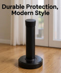 Set Of 10 Black 3.7 Inch Door Stops With Stainless Steel Body And Rubber Bumper, Wide Base Wall Protector For Home And Office