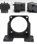 Heavy Duty Gear Motor Mounting Bracket For 110V 180W Through 370W Single Phase Motors Aluminum Alloy Black Mount Triangular Reinforced Side Plates Great For DIY Projects Home Workshop Model Makers, front view