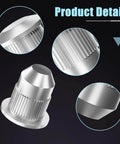 12 Piece Upgraded Alignment Cam Guide Pins Kit K6716 Camber Bolt Pins For Easy Alignment, close-up view of silver pins