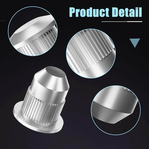 12 Piece Upgraded Alignment Cam Guide Pins Kit K6716 Camber Bolt Pins For Easy Alignment, close-up view of silver pins