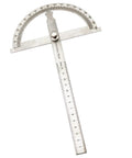 Rock Solid Heavy Duty Stainless Steel Angle Finder Protractor 0-180 Degree precision etched goniometer with a ruler.