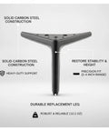 Sturdy Wobble-Free Replacement Furniture Legs For Sofas, Beds, And Cabinets, Carbon Steel Build, Leveling Support, 1 Piece shown