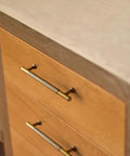 Antique Brass Cabinet Pulls 6 Pack Vintage Bronze Drawer Handles 7 1 4 Inch Center To Center Solid Zinc Alloy Bar Pull in use on dresser