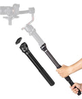 Game Changing Carbon Fiber Gimbal Extension Pole For Dji Rs Stabilizers, 15 inch, grips held, adapter plate view.