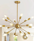 Sputnik Chandeliers 18 Light Large Modern Mid Century Ceiling Fixture With Adjustable Arms Anti Rust Gold Luxury Chandelier