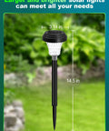Seven Pack Solar Pathway Lights With RGB Color Changing And A Lit Warm White Glow IP67 Waterproof Outdoor LED Path Lights 14.5 inches