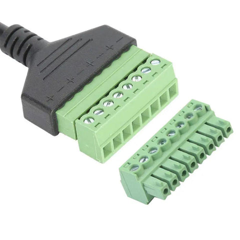 Two Pack RJ45 To 8 Pin Screw Terminal Block Adapter For Cat5 Cat6 Cat7 Ethernet Extender CCTV RJ45 Male Plug To 8 Pins Connector
