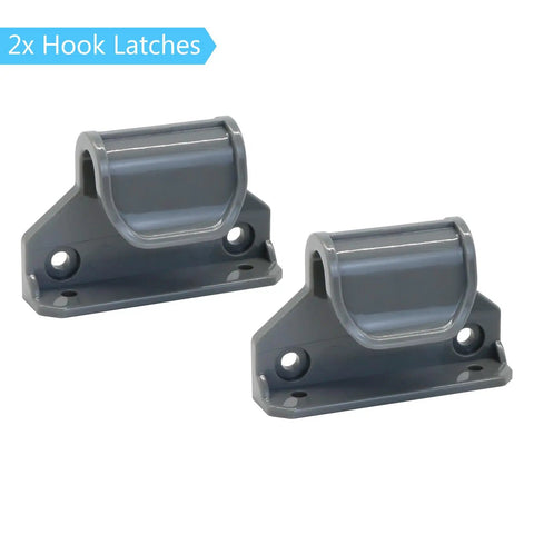 All In One Replacement Parts Kit For Retractable Baby Gates In Grey Extra Wide Gate Full Set showing 2x hook latches