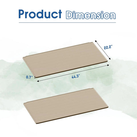 Outdoor Storage Shelf Kit For A 150 Gallon Deck Box With Two Weatherproof Shelves, Waterproof And UV Protected Beige, Dimensions