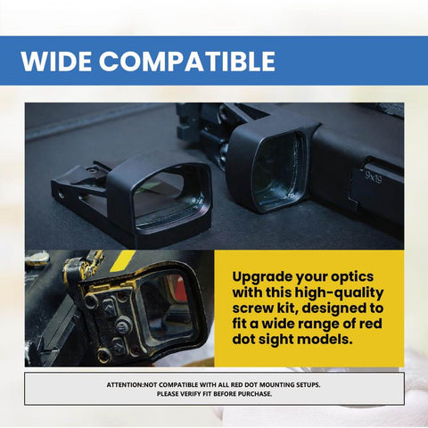 Red Dot Screw Kit Set With 36 Pieces, Six Screw Sizes For Easy Mounting Red Dot Optics, Alloy Steel, Compatible With RMR SRO