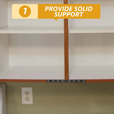 Heavy Duty Flat Mending Plates For Wood, Stainless Steel Straight Brackets, 4 Pack installed under a shelf for support