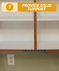 Stainless Steel Flat Brace Brackets for Wood Furniture, Heavy Duty Mending Plates, 11.53 Inch Straight Support on shelf