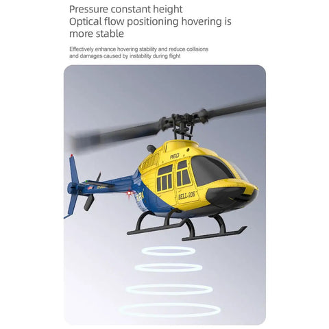 1/42 Scale Bell 206 RC Helicopter With 2.4G 4CH Flybarless Mini 3D Stunt Model Optical Flow Altitude Hold And 6-Axis Gyro