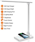Dope All In One LED Desk Lamp With 15W Fast Wireless Charging And USB Port, 1800 Lux Bright, features list and phone charging