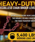 Heavy-duty recoilless chain binder lever with 5,400 lbs working load limit for flatbed haulers.