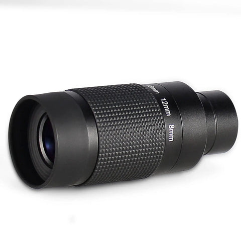 1.25 Inch Telescope Eyepiece Eight Millimeter To Twenty Four Millimeter Zoom With Universal Cell Phone Adapter shown in close-up