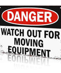 12 X 8 Inch Aluminum Danger Sign Heads Up Watch Out For Moving Equipment Metal Sign For Home Garage Warehouse Indoor Outdoor
