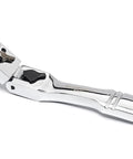 Slim Head 43 Piece One Quarter Inch Drive Mechanics Tool Set With 72 Tooth Ratchet And 5 Degree Swing, polished ratchet detail