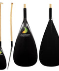 Hybrid Outrigger Paddle With Teardrop Carbon Blade And Fiberglass Reinforced Wooden Bent Shaft For Waka Ama Vaa L 50 Inches