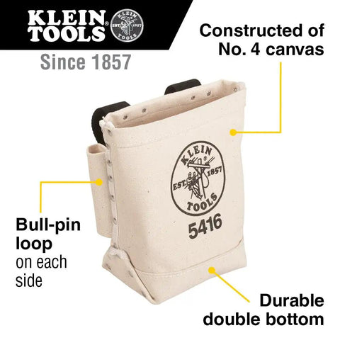 Small Tool Pouch For Bolt Storage With Bull Pin Loops On Each Side Built Tough In Durable No 4 Canvas With Belt Clip And Double Bottom
