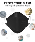 Front view of 50 Pack KN95 Face Masks Breathable And Comfy Disposable Black Respirators With Over 95 Filtration For Everyday Wear