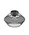 Black Flush Mount Ceiling Light With Dope Metal Cage Design And Industrial Vibe For Hallways Kitchens Porches And Bedrooms Vintage Farmhouse Style