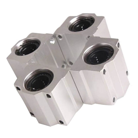 Four Pack SCS20UU Linear Bearing Slides 20mm Aluminum Motion Bearings For CNC Machines 3D Printers Precision Tools And DIY Projects Smooth Low Friction Rails For Rock Solid Precision, four aluminum bearing blocks