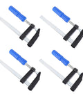 4 Pack Woodworking Clamps Quick Grip Clips Set For Fast Holding And Fixing, durable clamps with blue handles and metal bars