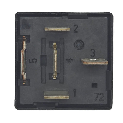 Pack of 2 12V DC 5-Pin Automotive Relay for Car and Truck - High-Performance OEM Direct Replacement for 04727370AA, 5081 B3, V4-1C-12V, Reliable Fuel Pump, Cooling Fan, and Electrical System Relay. Close-up of 5-pin relay terminals