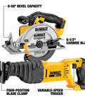 Loaded Compact Six Tool Cordless Power Kit Equipped With Two Speed Drill Driver And Fast Swap Chuck Plus Effortless Reciprocating Saw For Knocking Out Toughest Job Site Builds - cordless circular saw and reciprocating saw.