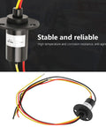 Mini Slip Ring For Three Wire Setup 15A 0 To 600V 150RPM Wind Generator Component With Durable Plastic Housing And Smooth Power Transfer For Rotating Gear, black three-wire slip ring with mounting flange