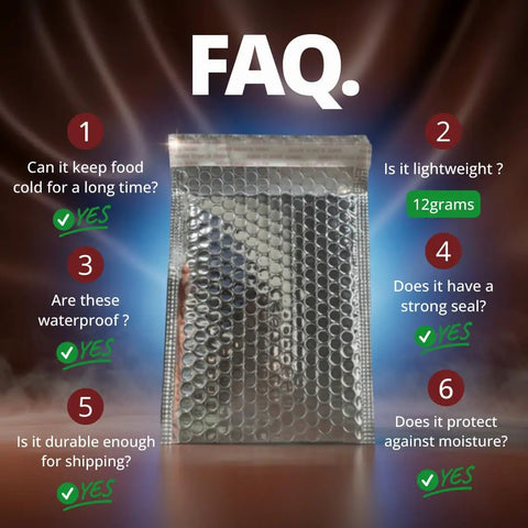 FAQ about 6x7 Inch Insulated Bubble Mailers Pack Of Forty For Cold Shipping Waterproof Thermal Lining Keeps Food And Temperature Sensitive Goods Fresh Perfect For Chocolates Supplements Snacks And Small Biz Shipments