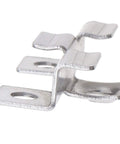 Close-up of stainless steel deck clip from 100 Pieces Decking Hidden Spacer Fasteners Board Clips With Self Tapping Screws Stainless Steel DIY Hardware