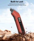ETENWOLF T300 Plus digital tire pressure gauge with bright LED display, orange body