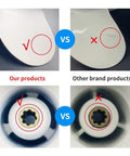 Comparison of Pro Grade Aluminum Outboard Propeller For Yamaha 3 Blade Right Rotation and competitor's product showing blade and spline differences.