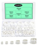 210 Piece White Plastic Screw Hole Plugs For Round Holes Nylon Panel Knockout Flush End Caps in assorted sizes