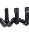 Badass Grade 5 Titanium M8 X 25mm Hex Bolts With Washers For Heavy Duty Bicycle Stem Replacement Hardware in matte black, detailed view.