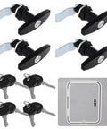 Four Piece T Handle Cabinet Locks With Keys For RV And Truck Storage Drawers Campers And Trailers Heavy Duty Zinc Alloy Latch Locks