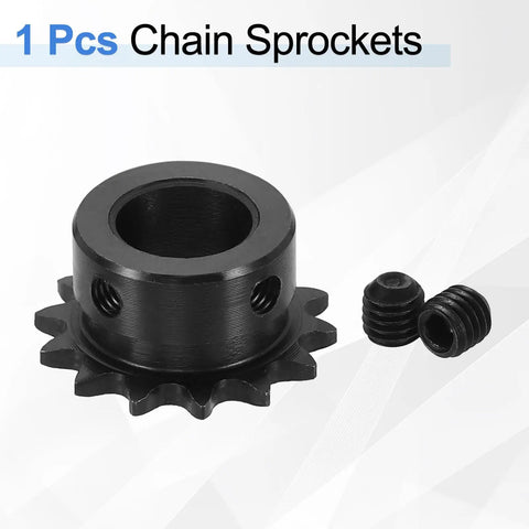 14 Tooth Chain Sprocket For ISO 04C Chain With 14mm Bore And 31.5mm OD Carbon Steel C45 Black Oxide Finish Set Screws