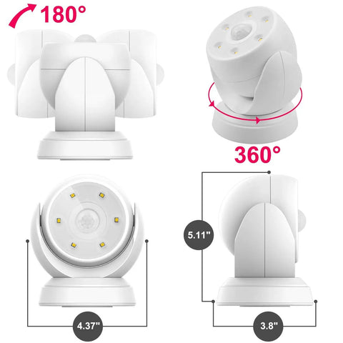 Battery Operated Motion Sensor Light Outdoor Wireless Waterproof Spotlight With Auto On Off, Ultra Bright 200 Lumen LED