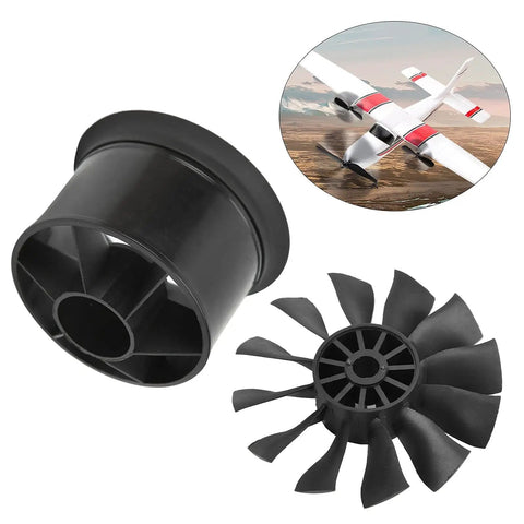 High Performance 50mm Ducted Fan for RC Jets and EDF Aircraft With 12 Blade Prop Kit and an RC plane illustration